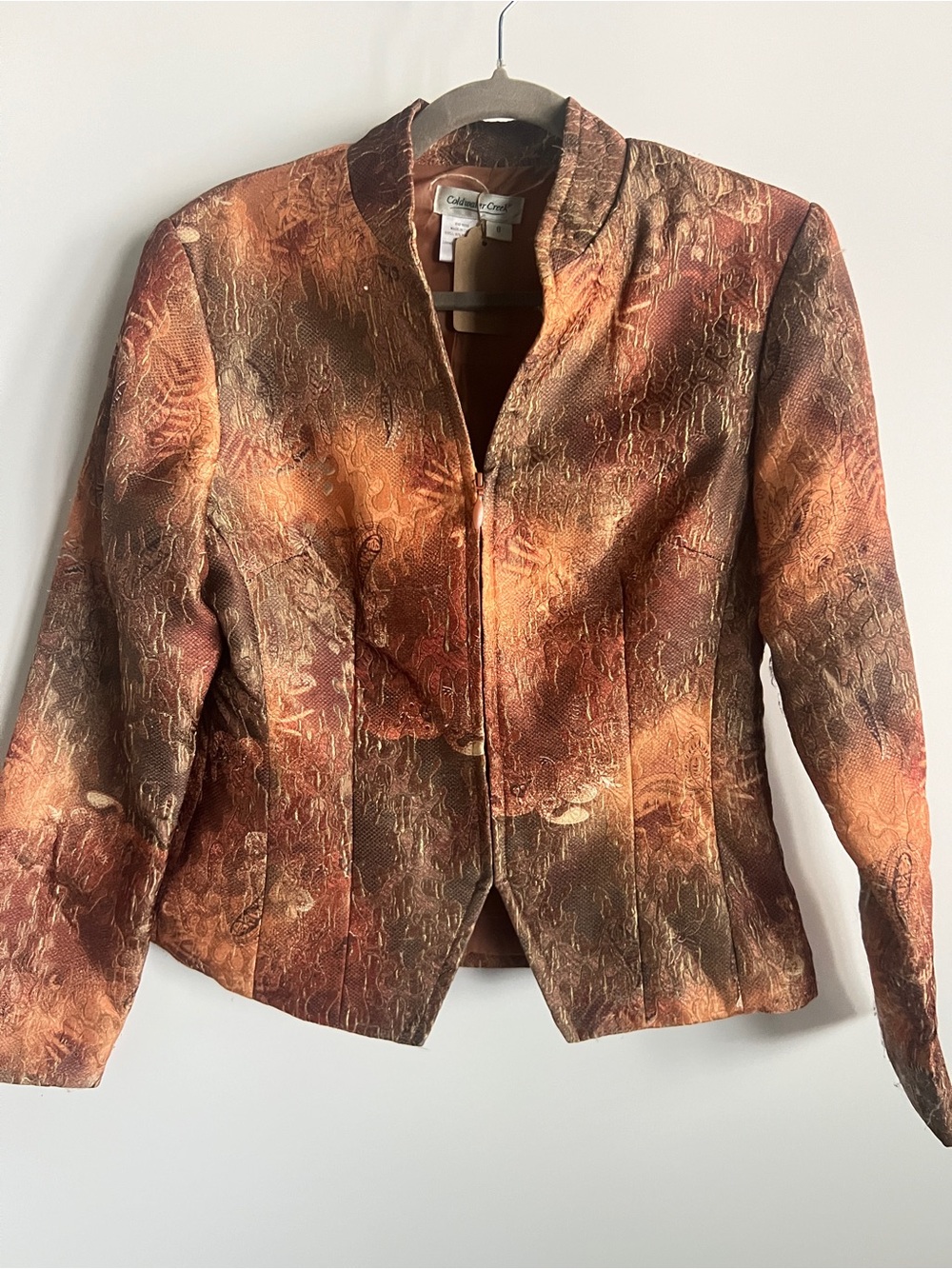Vintage Coldwater Creek Women's Autumn Multi-Tone Textured Blazer